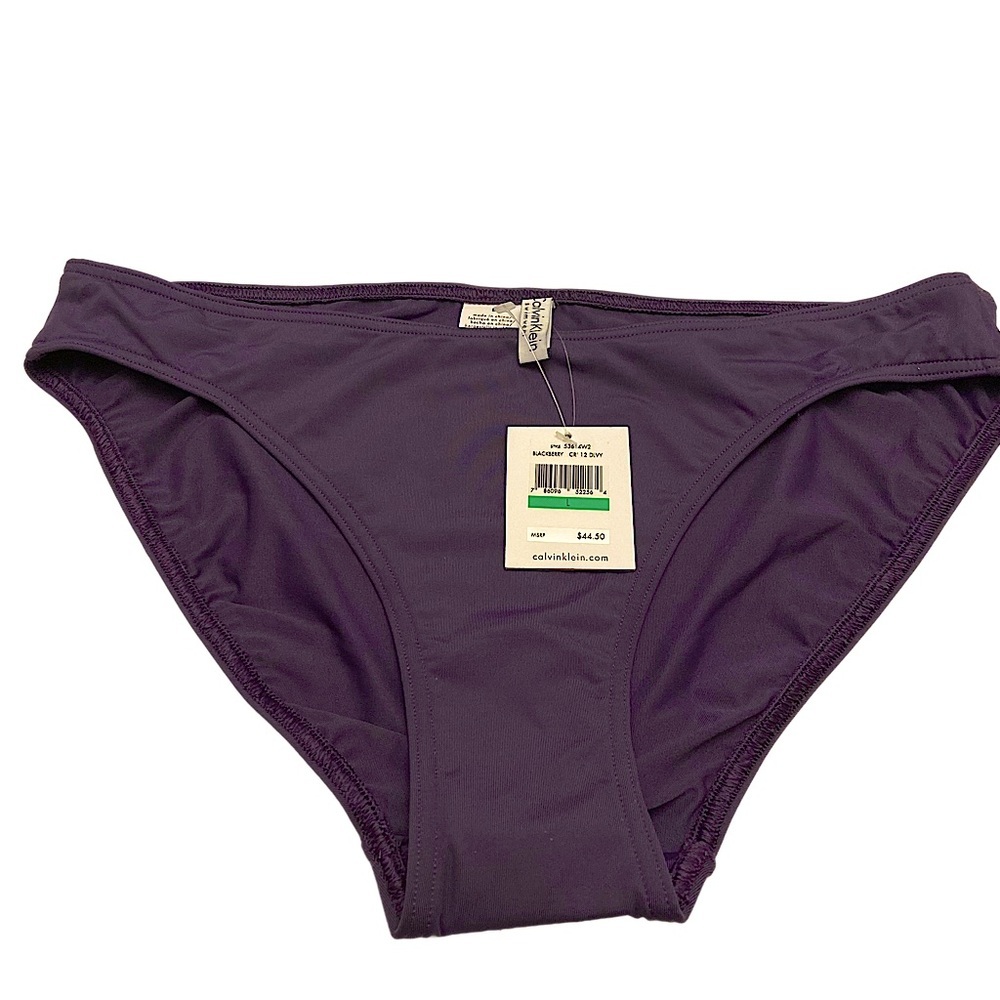 Calvin Klein Monochrome Classic Festive Bikini Swim Bottom In Blackberry Purple.